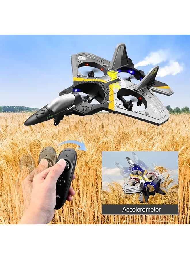 Arabest 4CH Rc Plane - Remote Control Plane for Kids and Adults - RC Fighter Jet 4 Channel, Extra 2 Rechargeable Battery LED Airplane Fighter,V17 Remote Control Plane,Low Battery Alarm, Easy to Fly Drone Gift for Boys - Image 3